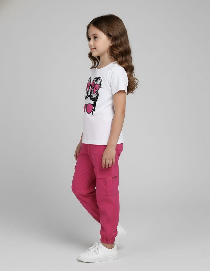 Viel Innate Stylish T-Shirt and Track Pant Combo for Girls - Image 2